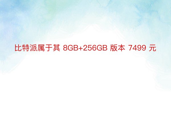 比特派属于其 8GB+256GB 版本 7499 元